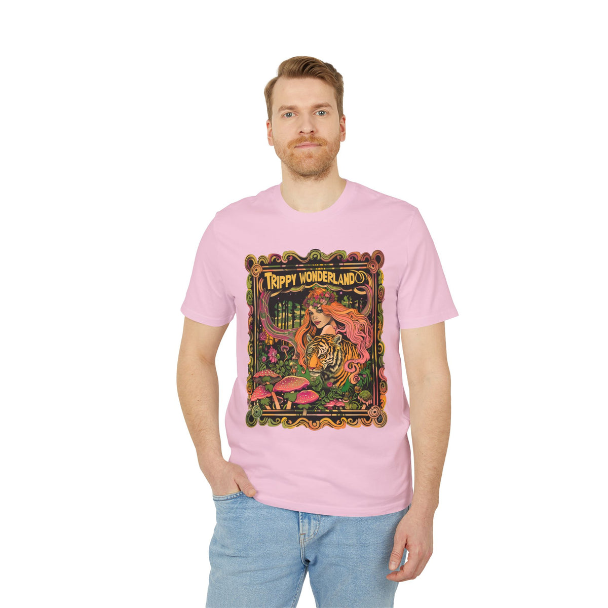 TRIPPY WONDERLAND, Psychedelic Vibes from the Sixties, Organic T-shirt - Unisex