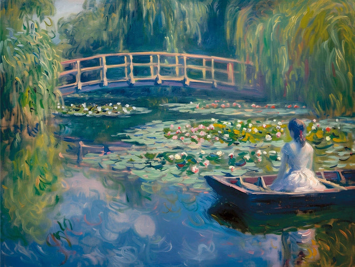 HARMONIES OF NATURE, The Lady by the Lily Pond Giclée