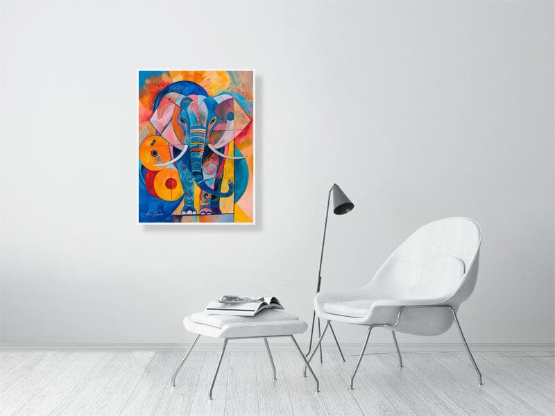 HOMMAGE IN GEOMETRY, The AI-Interpreted Kandinsky Elephant Giclée