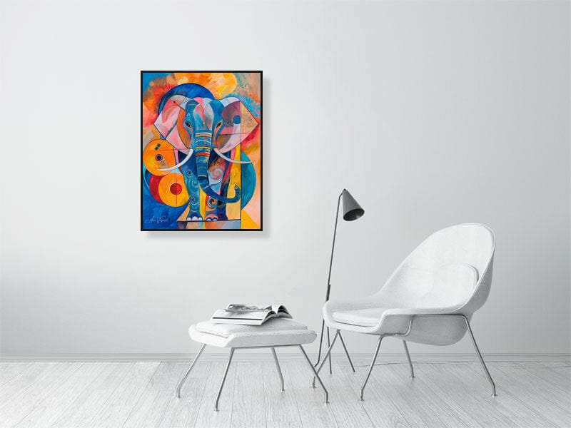 HOMMAGE IN GEOMETRY, The AI-Interpreted Kandinsky Elephant Giclée